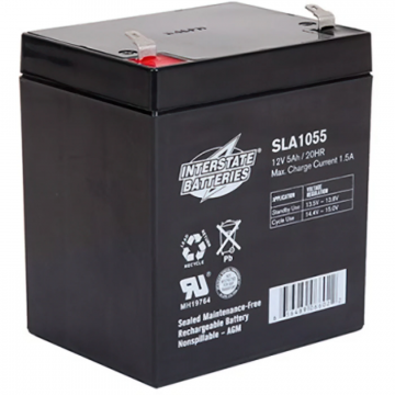 Interstate SLA1055 12V 5.0AH Rechargeable Sealed Lead Acid Battery